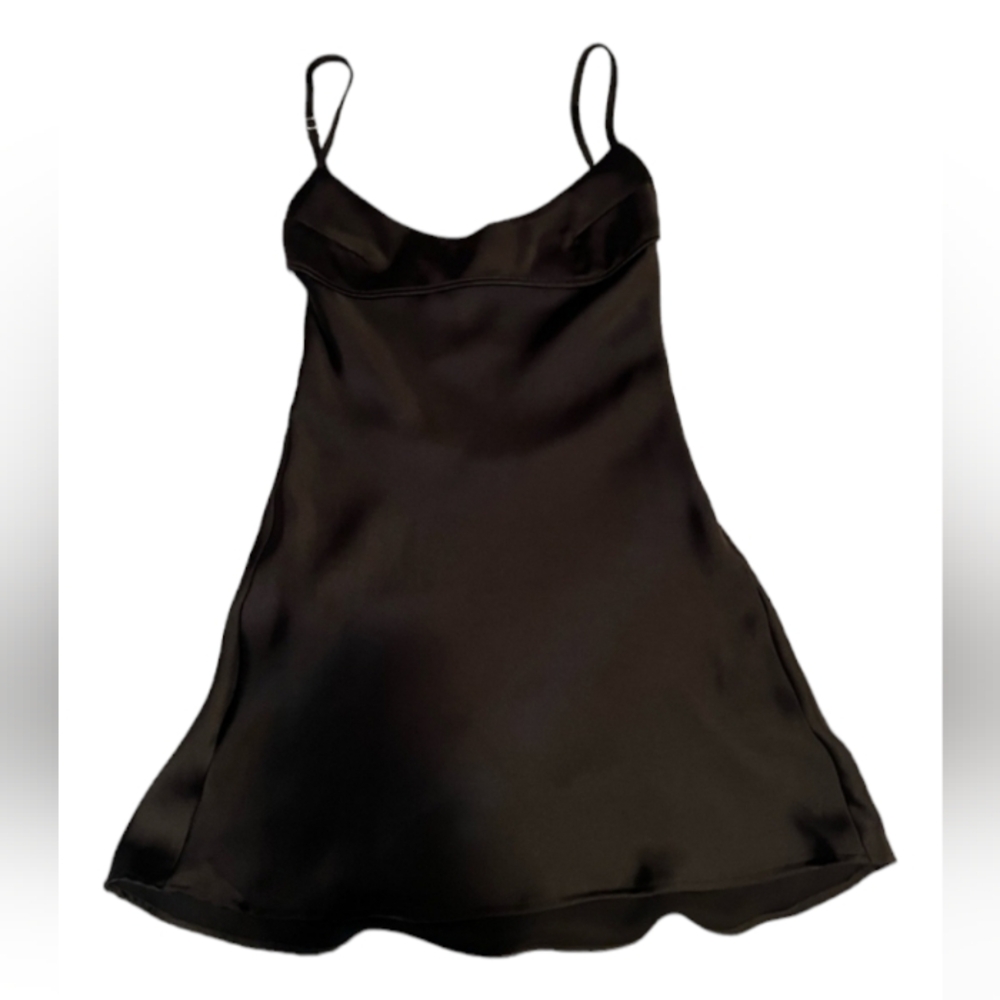 ZARA BLACK SATIN MINI SLIP DRESS L NEW  SIZE SMALL NWT - Picture 5 of 13